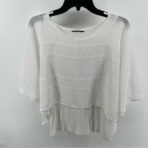 Women's White Layered Short Sleeve Top